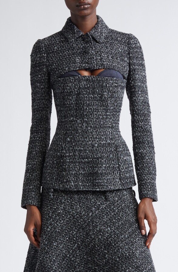 Diesel G-Anne Bouclé Tweed Crop Jacket