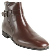 Thumbnail for your product : Ferragamo dark brown leather buckle detail boots
