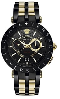 versace black and gold watch