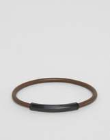 Thumbnail for your product : Emporio Armani Slim Leather Bracelet In Black