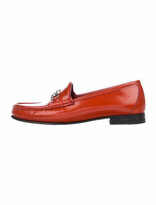 Thumbnail for your product : Gucci Horsebit Accent Patent Leather Loafers Orange