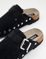 Thumbnail for your product : Asra fin slip on mules in black suede