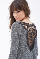 Thumbnail for your product : Forever 21 Marled Crochet-Back Sweater