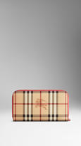 Thumbnail for your product : Burberry Leather and Haymarket Check Ziparound Wallet