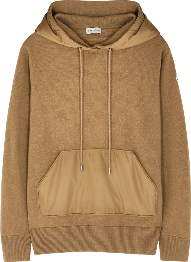 Moncler Camel Hooded Wool-blend Sweatshirt