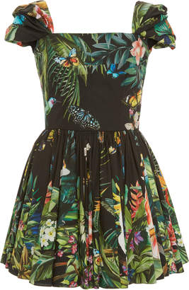 Dolce & Gabbana Printed Cotton-Poplin Mini Dress