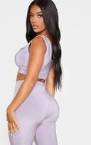 Thumbnail for your product : PrettyLittleThing Shape Lilac Glitter Scoop Neck Crop Top