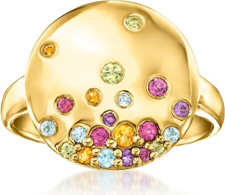 Ross-Simons Ross-Simons0.41ct.t.w.Multi-GemstoneDiscRingin18ktGoldOverSterlingSize6