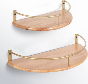 Joss & Main Haden Half Moon 2 Piece Floating Shelf Set