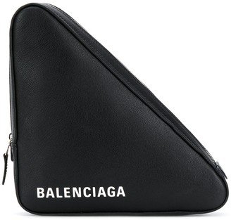 Balenciaga medium Triangle leather clutch