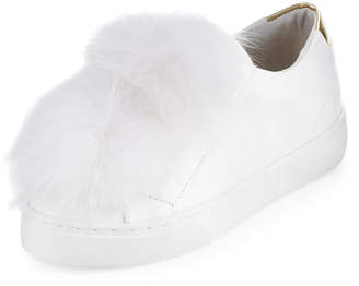 Here/Now Sugar Fur Pompom Sneakers, White