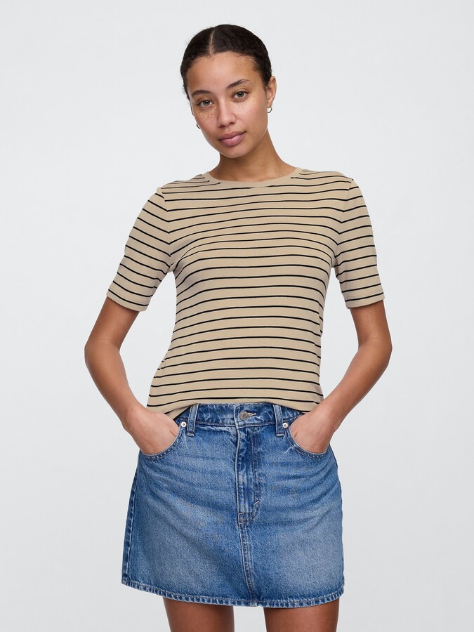 Gap Factory Modern Ribbed Crewneck T-Shirt
