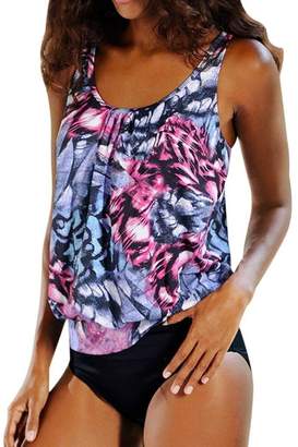 CALALA Women Plus Size Printed Tankini Bikini Swimwear Swimsuit Bathing Suit (XXXL, )
