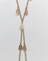 Thumbnail for your product : ASOS Curve DESIGN Curve body chain with filigree charms in gold