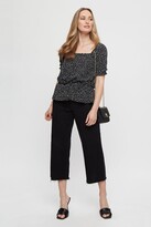 Thumbnail for your product : Dorothy Perkins Womens Heart Print Shirred Cuff Square Neck Top