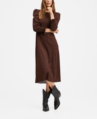 MANGO Women's Printed Dress with Balloon Sleeves - ShopStyle