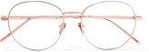 Thumbnail for your product : Linda Farrow Round-frame Rose Gold-plated Optical Glasses