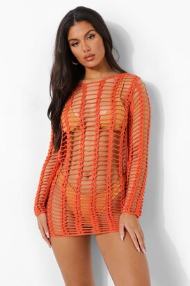boohoo Crochet Beach Mini Dress