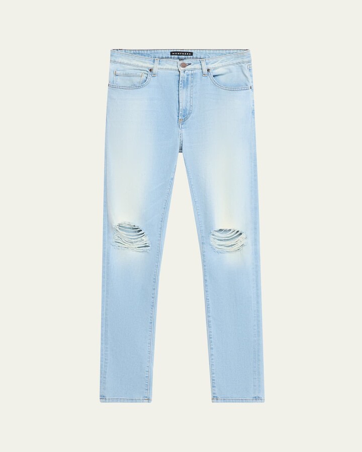 Monfrère Men's Greyson Knee-Rip Skinny Jeans