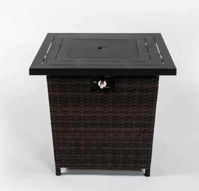 Latitude Run 28Inch Wicker Square Fire Pit Table