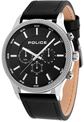 Police Mens Chronograph Quartz Watch with Leather Strap 15002JS/02