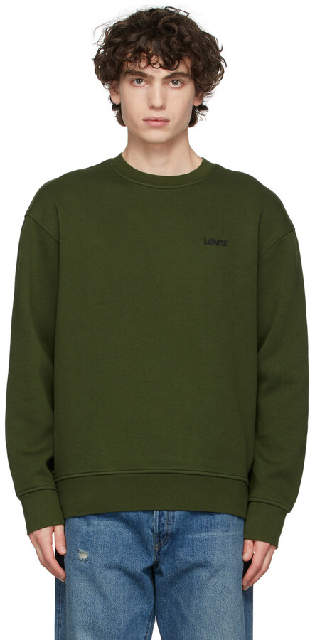 Levi's Green Fleece Crewneck Sweatshirt - ShopStyle Jumpers & Hoodies