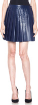 Thumbnail for your product : Derek Lam Leather Pleated Skirt in Blue
