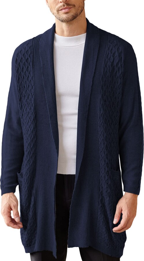 mens shawl cardigan long