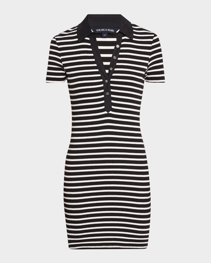 Veronica Beard Bailey Stripe Short-Sleeve Polo Dress