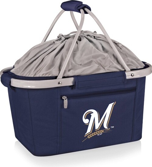 MLBMilwaukeeBrewersMetroBasketCollapsibleCoolerTote-NavyBlue