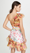 Thumbnail for your product : Marchesa One Shoulder Colorblock Cocktail Dress