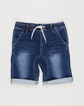 Cotton On Blue Denim - Slouch Fit Shorts - Kids-Teens