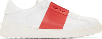 Valentino White & Red Leather Sneakers