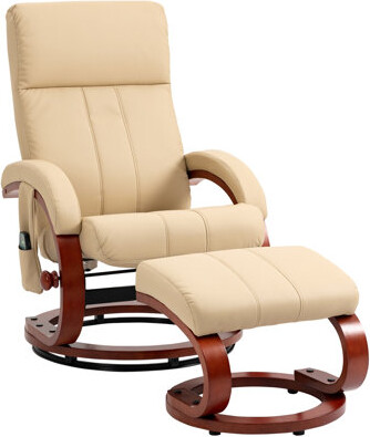 Latitude Run Recliner Chair With Ottoman, Electric Faux Leather Recliner With 10 Vibration Points And 5 Massage Mode, Reclining Chair With Remote Control, Swivel W