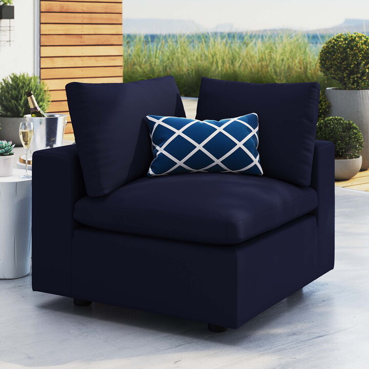 Modway Commix Sunbrella® Outdoor Patio Corner Chair in Navy