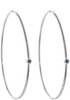 Thumbnail for your product : Jennifer Meyer Medium Hoops with Blue Sapphires - White Gold
