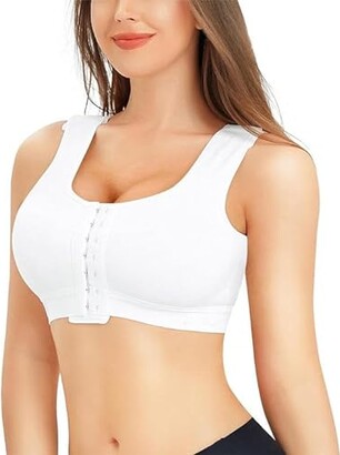 Eleplus Seamless Front Fastening Bras for Women 3 Pieces Wireless Bralettes  Comfort Padded Sleep Bras Pack