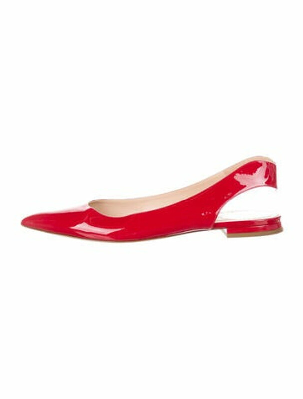 Christian Dior Patent Leather Slingback Flats Red - ShopStyle