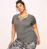 Thumbnail for your product : Loralette Ruched Cage Neck Tee