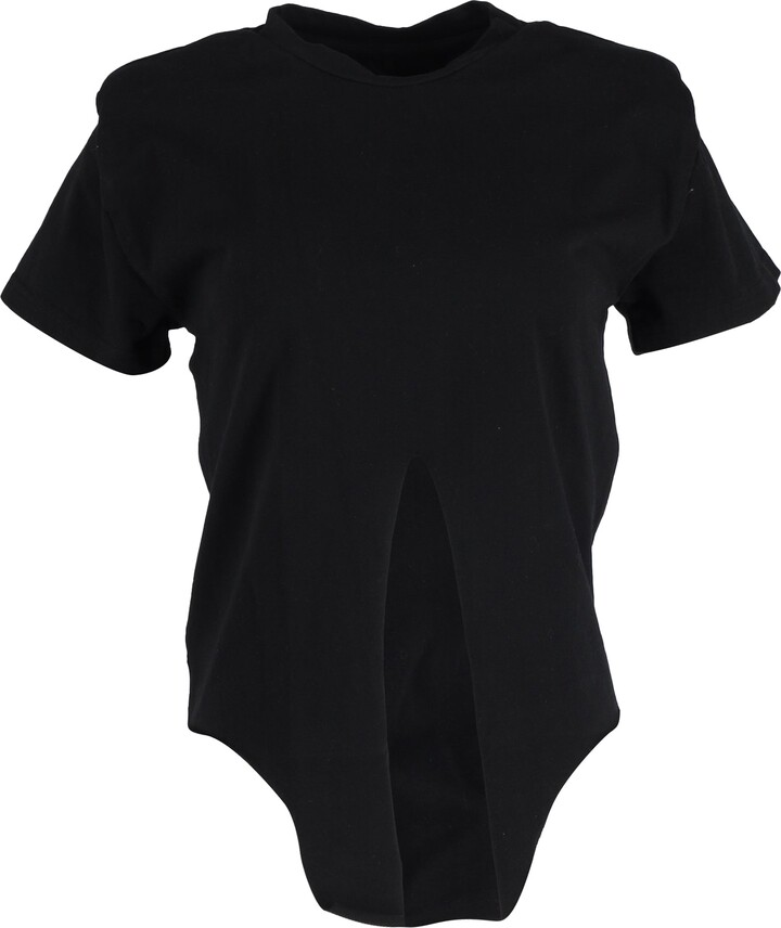 Isabel Marant Front Tie T-Shirt in Black Cotton