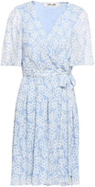 Thumbnail for your product : Diane von Furstenberg Pleated Floral-print Silk-chiffon Mini Wrap Dress