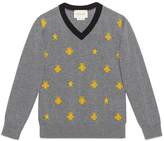 Thumbnail for your product : Gucci Children's wool bees and stars sweater