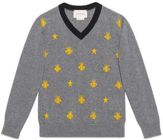 Gucci Children's wool bees and stars sweater