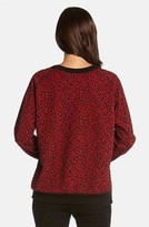 Thumbnail for your product : Karen Kane Leather Pocket Cheetah Jacquard Sweater