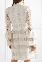 Thumbnail for your product : Anna Sui Dew Drop & Trellis Guipure Lace Mini Dress - Cream