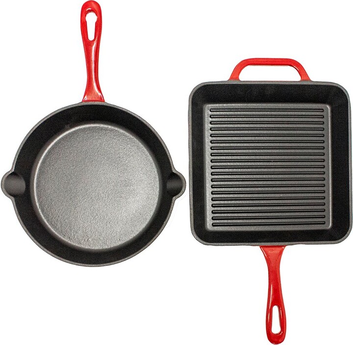 Berghoff 2Pc Enamel On Cast Iron Set Red