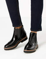 Thumbnail for your product : Marks and Spencer Leather Patent Brogue Chelsea Boots