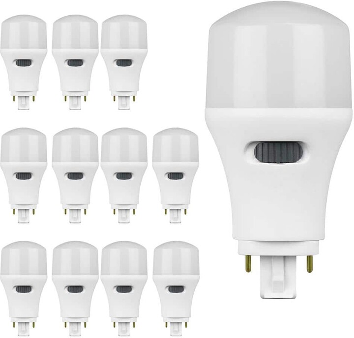 13W/18W/26W Equivalent PL Vertical 4-Pin Universal Base G24Q/GX24Q-1/-2/-3 with CCT Select LED Light Bulb (12-Pack)