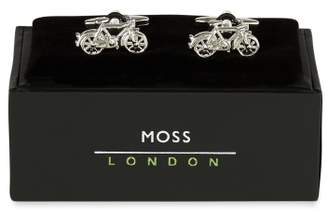 Moss Bros Silver Bike Cufflinks