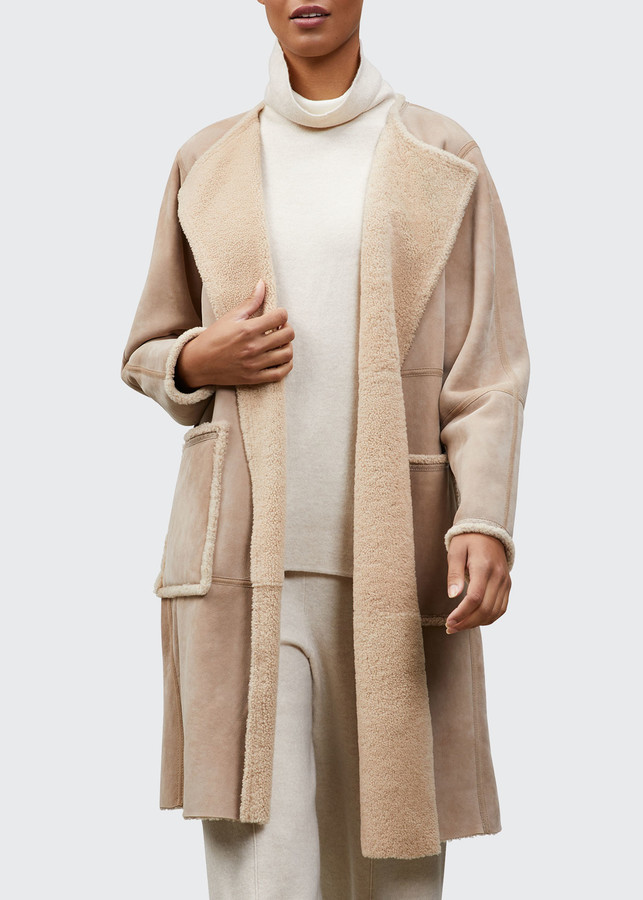 lightweight shearling coat